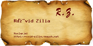 Rövid Zilia névjegykártya